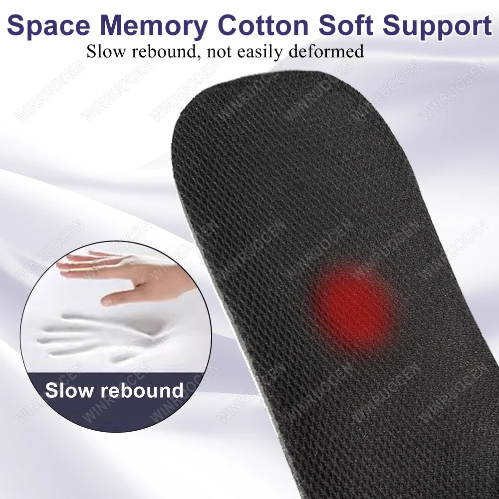 1/2 Pairs 2/3/4/5cm Height Increase Insoles Unisex Memory Foam Heel Lifts Breathable Sweat Absorbent Elevator Shoe Pads insoles