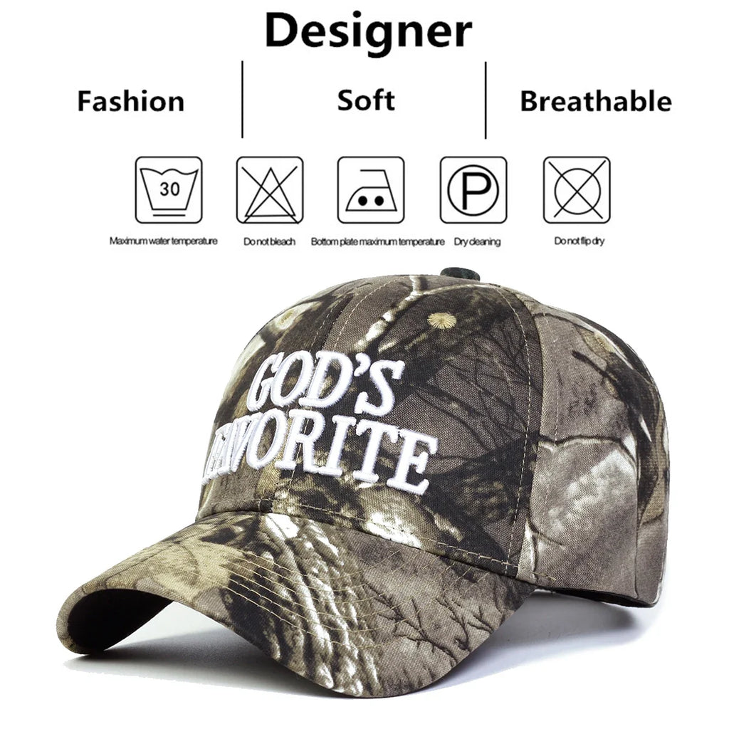 Unisex GOD'S FAVORITE Letter Embroidery Baseball Caps Spring Autumn Outdoor Adjustable Casual Hats Dad Hat Sunscreen Hat