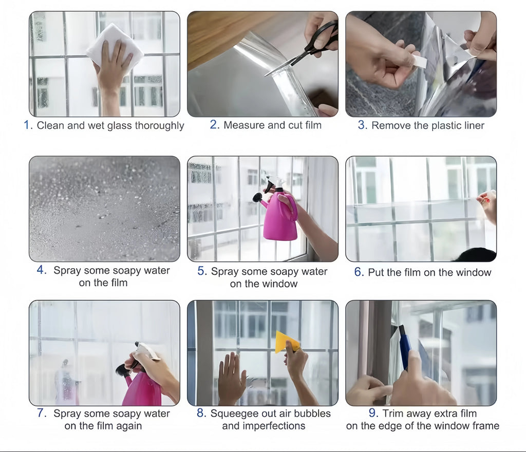 Silver Sun Protection and Heat Insulation Film Glass Sticker, Anti-Peeping, Anti-Light Leakage, Blackout Balcony Sunshade, One-Way Perspective Privacy Window Film