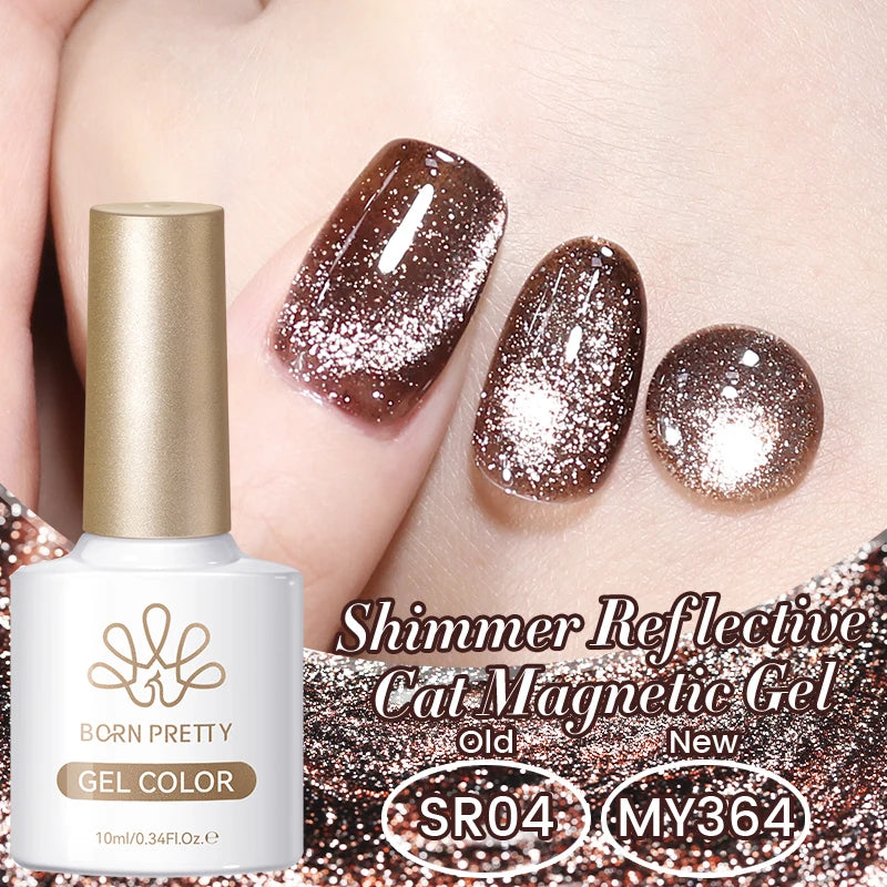BORN PRETTY 10ml Silver Water Light Cat Magnetic Gel Nail Polish Nail Supplies Vernis Semi Permanent Gel for Fall Winter Nails