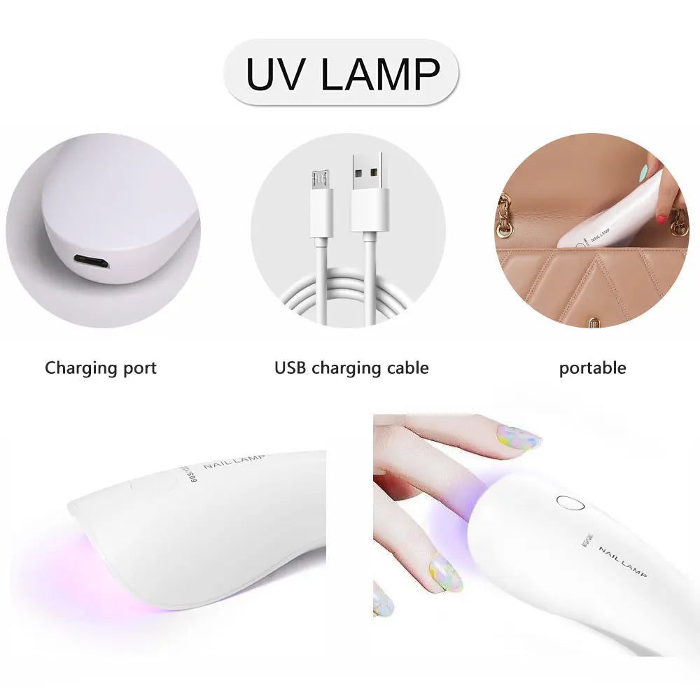 LINMANDA Handheld UV LED Lamp for Nails Drying Lamp Rechargeable Mini Manicure Lamp Nail Dryer For Gel Polish Manicure Tools