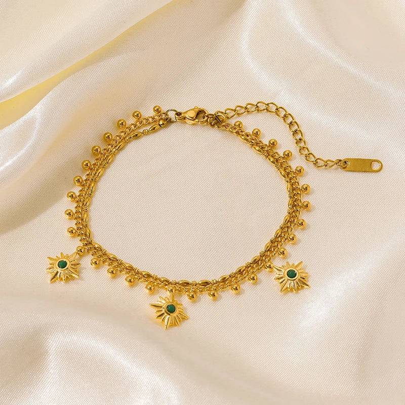 GANPUP 316L Stainless Steel Delicate Pearl Starfish Charms Bracelet For Women 2025 Texture Waterproof Wrist Chain Jewelry Gift