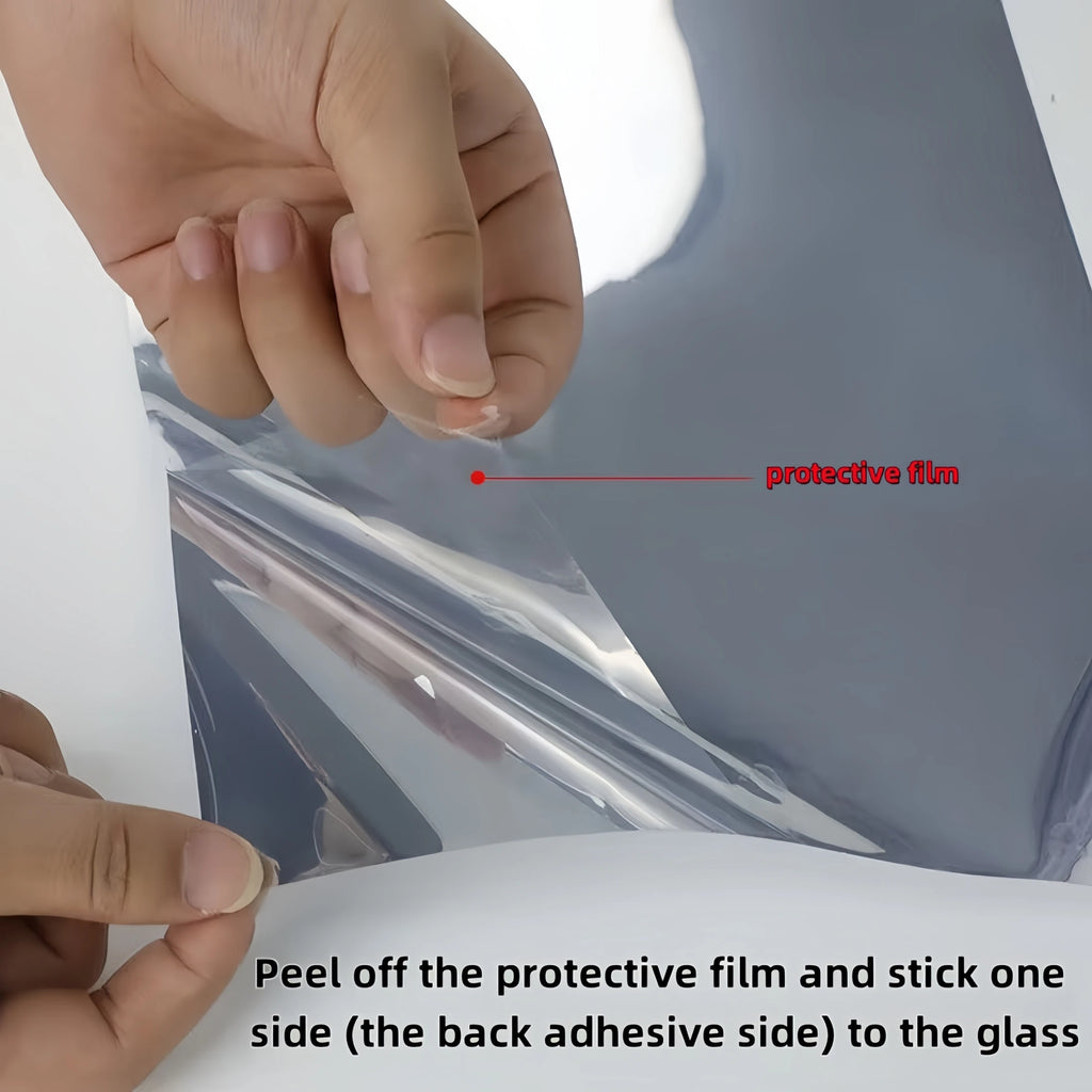 Silver Sun Protection and Heat Insulation Film Glass Sticker, Anti-Peeping, Anti-Light Leakage, Blackout Balcony Sunshade, One-Way Perspective Privacy Window Film