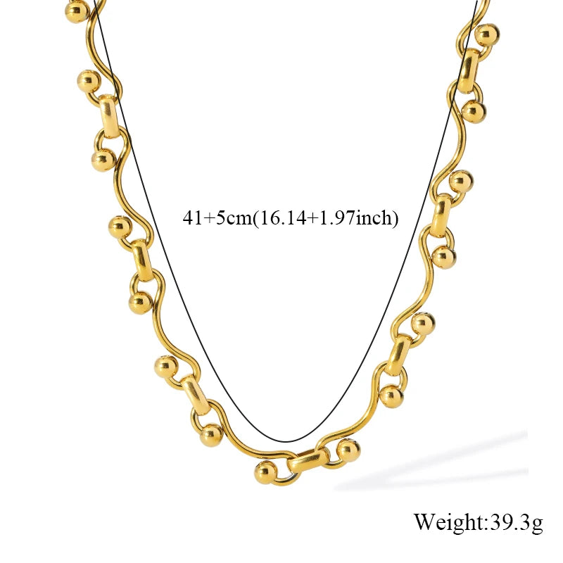 EILIECK 316L Stainless Steel Fashion Snake Pattern Chain Necklace For Women Daily Wear Trendy Neck Chain Waterproof Jewelry Gift