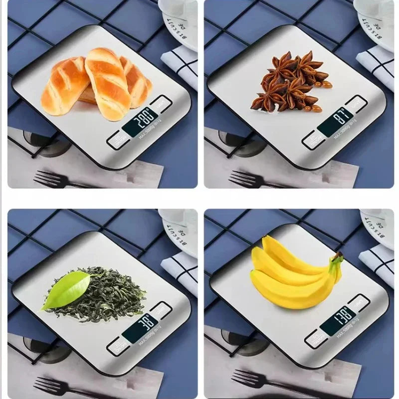 Digital Kitchen Scale with LED Display 5kg/1g Stainless Steel Electronic Weighing for Food Jewelry Snacks Baking Home Tools