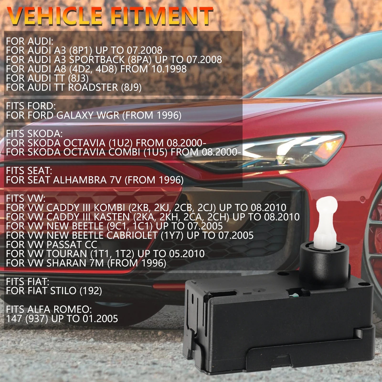 Headlight Level Adjustment Motor For Audi A3 A8 TT VW Caddy Touran Passat Ford Skoda Seat 1J0941295A 1J0941295A 9948397 1041664