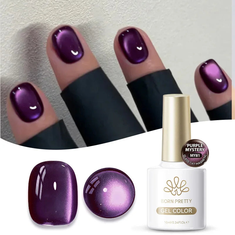 BORN PRETTY 10ml Silver Water Light Cat Magnetic Gel Nail Polish Nail Supplies Vernis Semi Permanent Gel for Fall Winter Nails