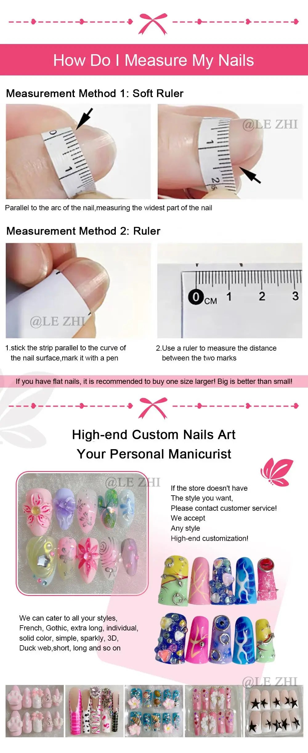 Y2K Spice Girls Handmade Note Polka Press On Nails Almonds Customized French Bow All Saints' Day False Nails Gift