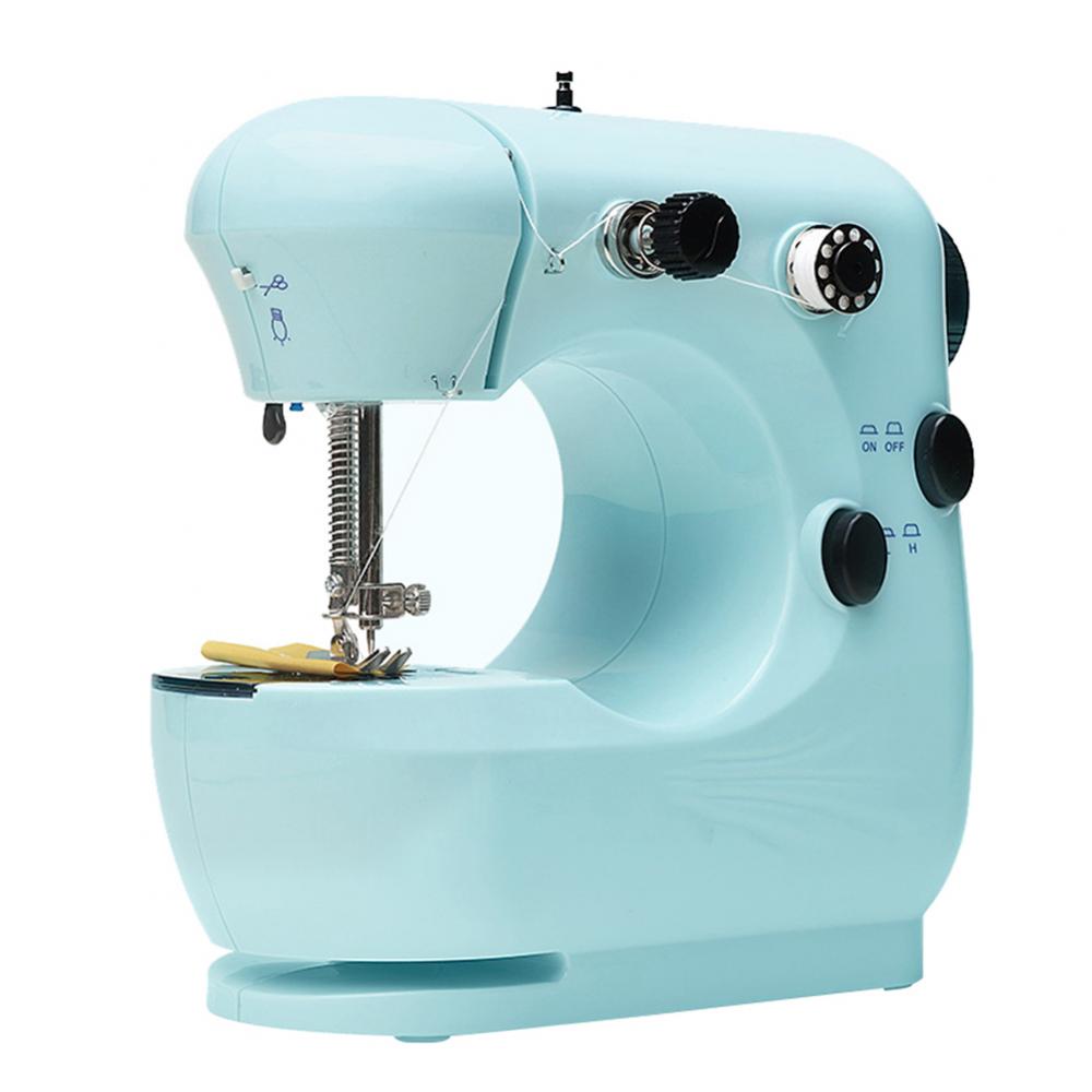 Mini Sewing Machines Portable Electric Household Stitching Sew Fabric Pedal Mini Foot Hand Table Model Sewing Electric Machine