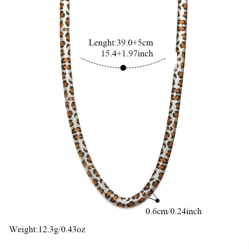 EILIECK 316L Stainless Steel Fashion Snake Pattern Chain Necklace For Women Daily Wear Trendy Neck Chain Waterproof Jewelry Gift