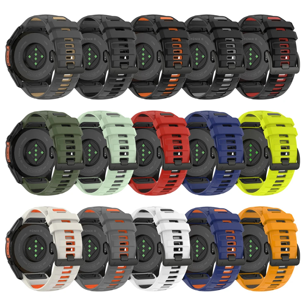 22/26mm Silicone Watchband Fenix 8 Pro Sport Strap For Garmin Tactix 7/Quatix8 Forerunner 970 965 Instinct 2X Quick Fit Bracelet