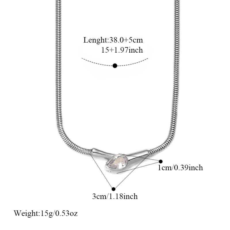 EILIECK 316L Stainless Steel Fashion Snake Pattern Chain Necklace For Women Daily Wear Trendy Neck Chain Waterproof Jewelry Gift
