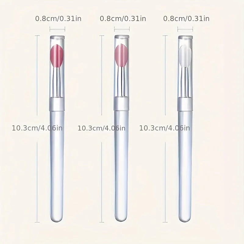 5 reusable silicone nail brushes with mirror effect - double head makeup&nail polish applicator