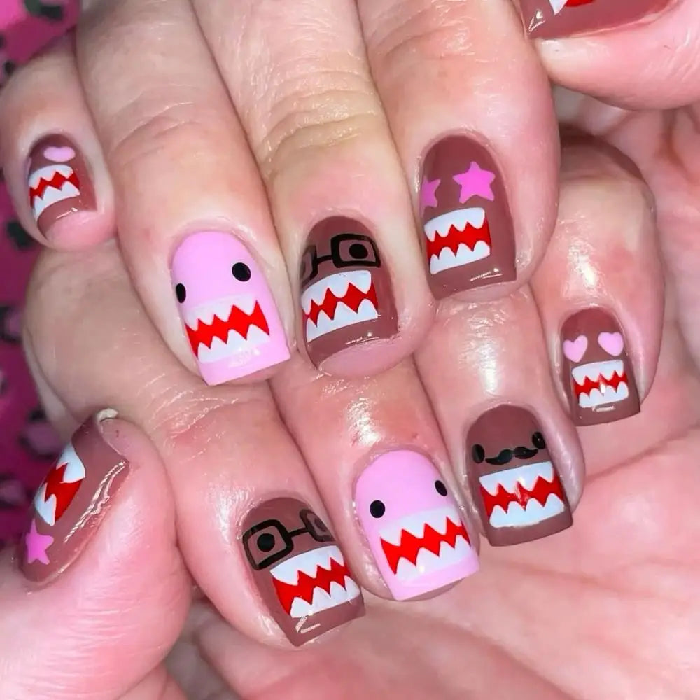 Y2K Spice Girls Handmade Note Polka Press On Nails Almonds Customized French Bow All Saints' Day False Nails Gift
