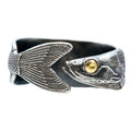 Buyee 925 Sterling Silver Male Unique Ring Finger Cute Fish Open Ring for Women Man Fashion Animal Punk Fine Jewelry Circle Gift