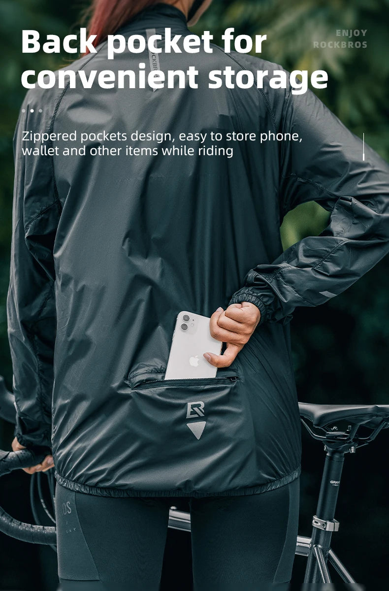 ROCKBROS Summer Cycling Jacket Lightweight Portable Coat Quick Dry Breathable Sunscreen Jacket Outdoor Sports Cycling Clothing