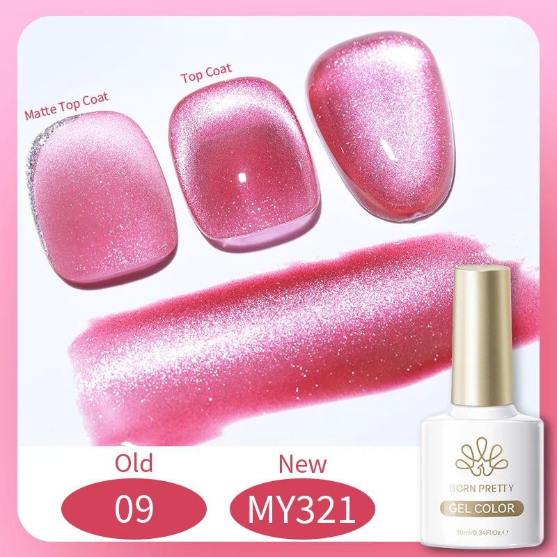 BORN PRETTY 10ml Silver Water Light Cat Magnetic Gel Nail Polish Nail Supplies Vernis Semi Permanent Gel for Fall Winter Nails