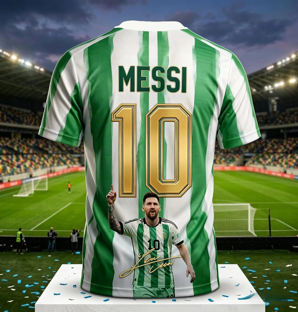 Messi #10 Argentina Football Jersey Blue White Striped 3D Print Shirt Men Women Soccer World Cup Fan Short Sleeve Tops