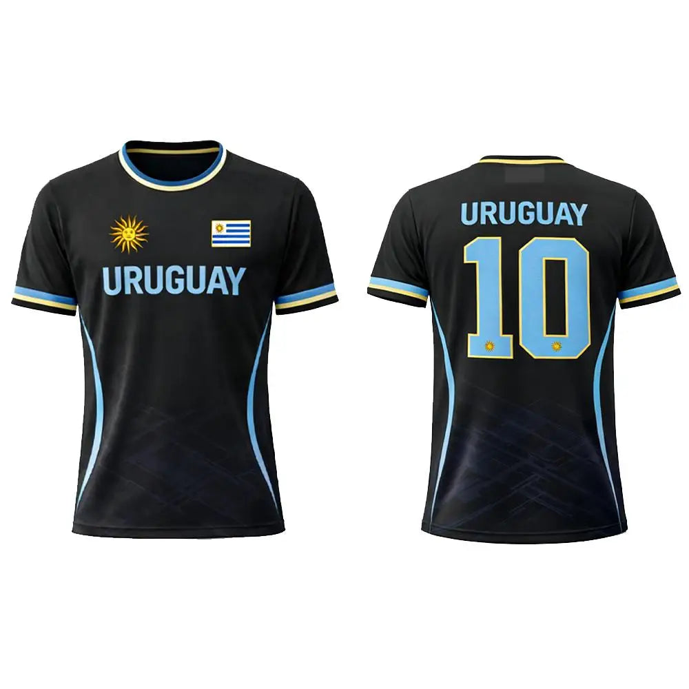 Uruguay National Team #10 Soccer Jersey T-Shirt, Men Women Quick Dry Breathable Football Fan Streetwear Tee