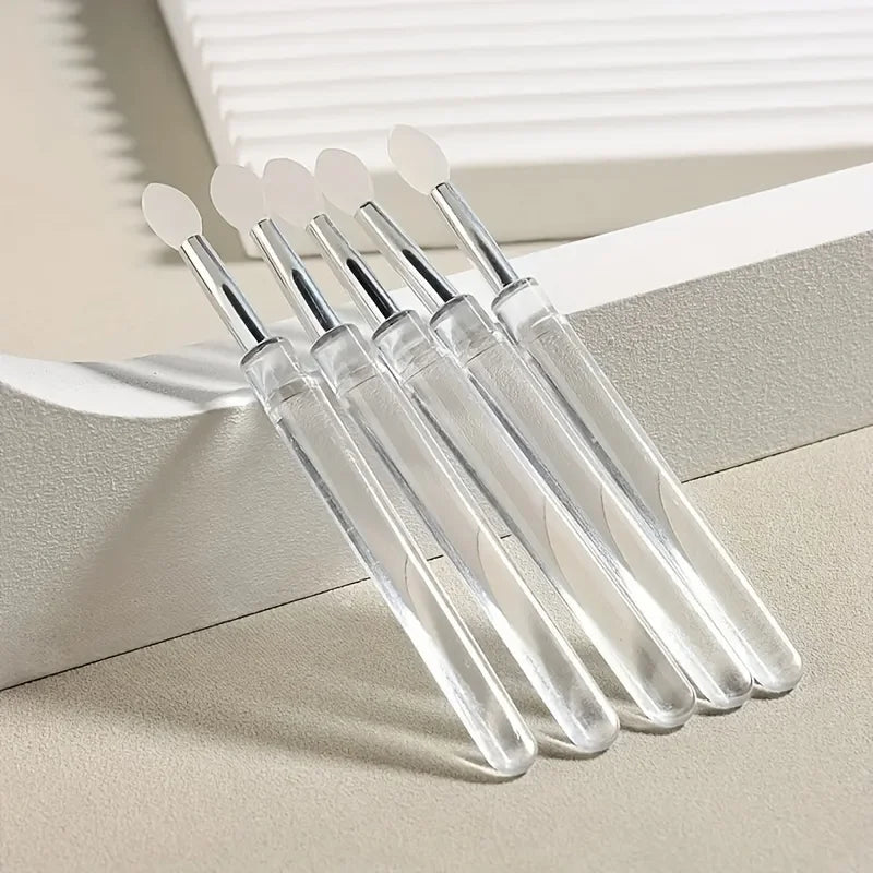 5 reusable silicone nail brushes with mirror effect - double head makeup&nail polish applicator