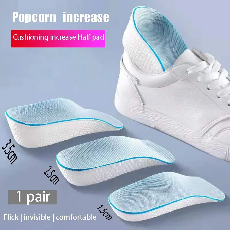 1/2pair 1.5/2.5/3.5 Cm Arch Support Height Increase Insole Elastic Lift Men'S And Women'S Insoles