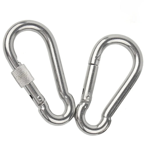 1/2/5Pcs M4 M5 M6 M8 M10 304 Stainless Steel Spring Snap Carabiner Quick Link Lock Ring Hook Snap Shackle Chain Fastener Hook