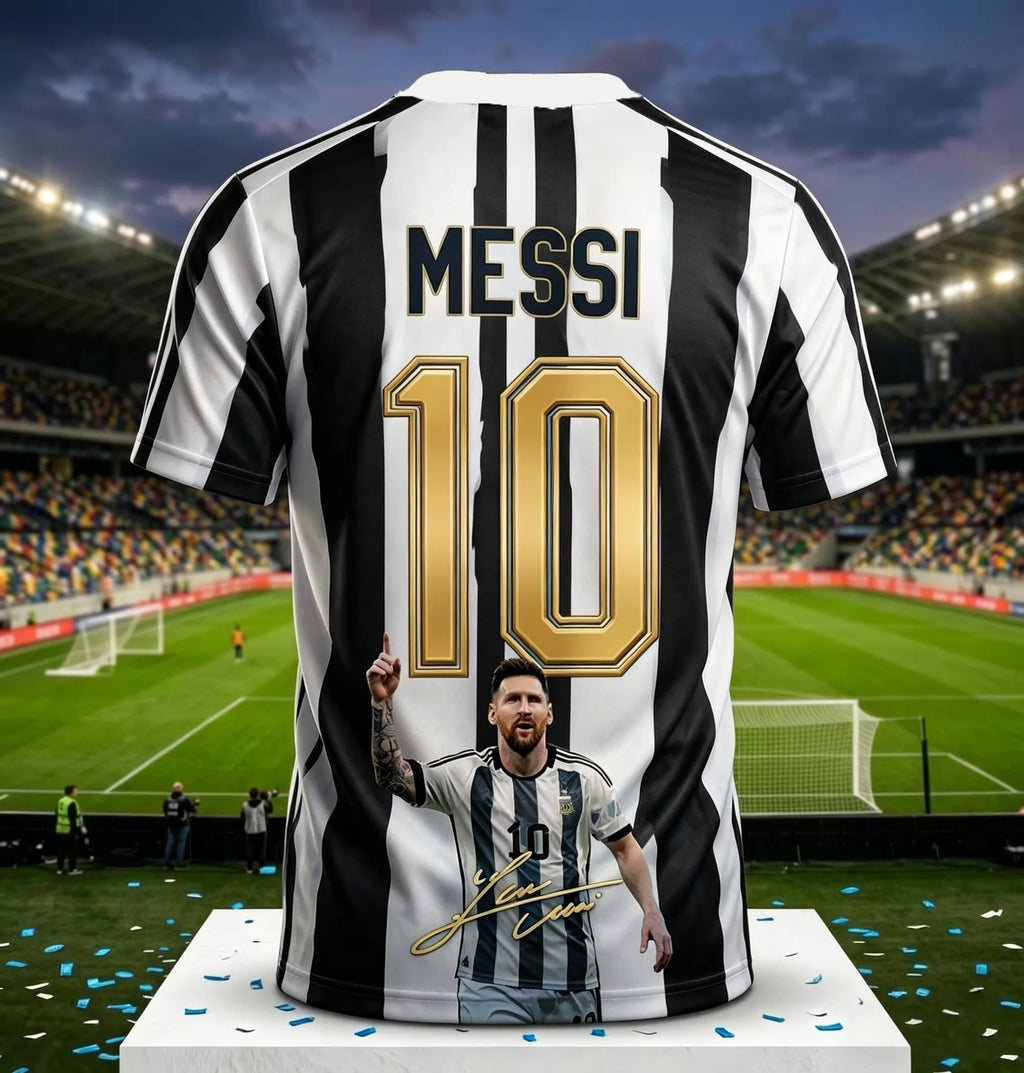 Messi #10 Argentina Football Jersey Blue White Striped 3D Print Shirt Men Women Soccer World Cup Fan Short Sleeve Tops