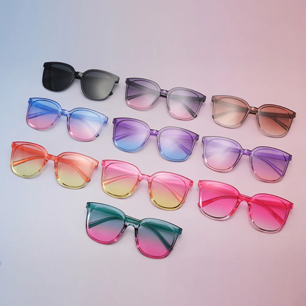 Square-Shaped Sunglasses Jelly Color Square-Shaped Glasses Gradient Square Shades Lightweight Colorful Sun Glasses For Beach