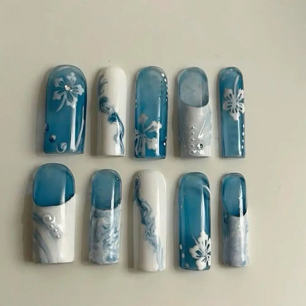 Y2K Spice Girls Handmade Note Polka Press On Nails Almonds Customized French Bow All Saints' Day False Nails Gift