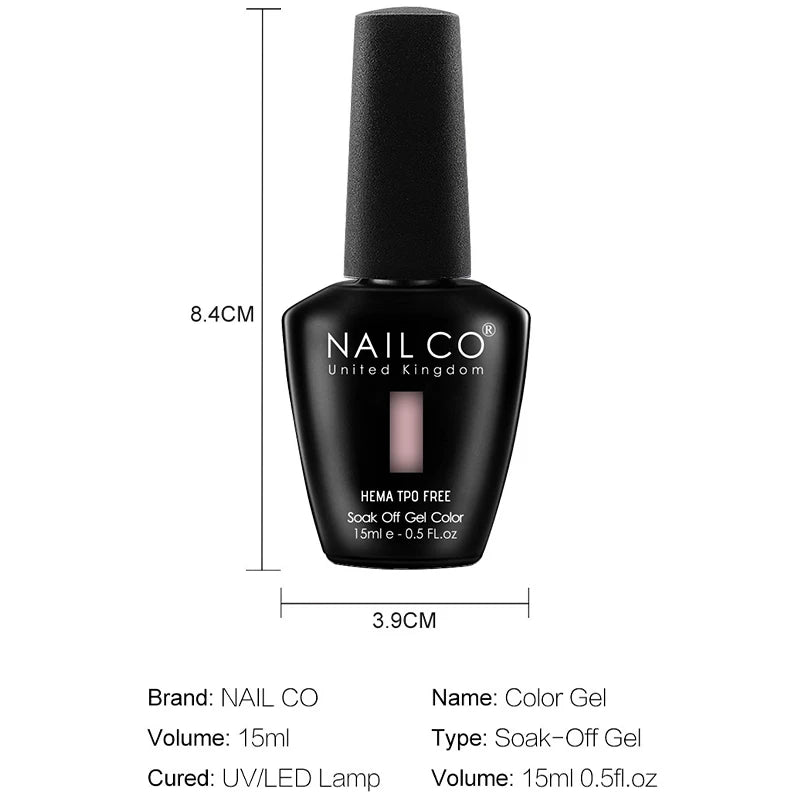 NAILCO 15ml Hema TPO Free Gel Nails Poilsh Vernis Semi Permanent UV Varnish Gel Nail Art Manicure Design TOP BASE Varnish Hybrid