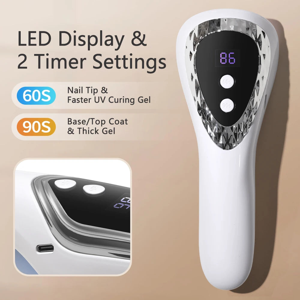 LINMANDA Handheld UV LED Lamp for Nails Drying Lamp Rechargeable Mini Manicure Lamp Nail Dryer For Gel Polish Manicure Tools