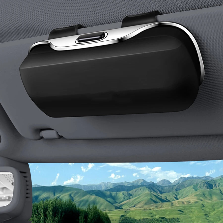 Car Glasses Box Portable Car Sunglasses Holder In The Car Driving Glasses Holder Eyeglass Case Sun Visor Car Lenses Holder