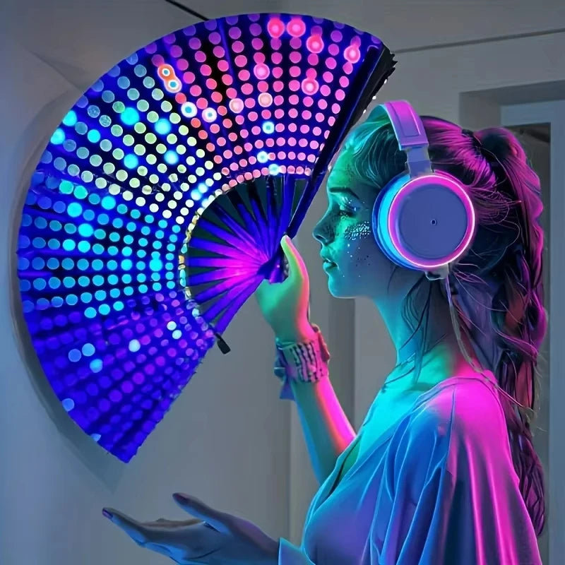 Rave Fan  Festival Fan Hand Fans Foldable Kung Fu Fan Large Phantom Clack Fan Folding Fans Craft Hand Fans for Party Line Dance