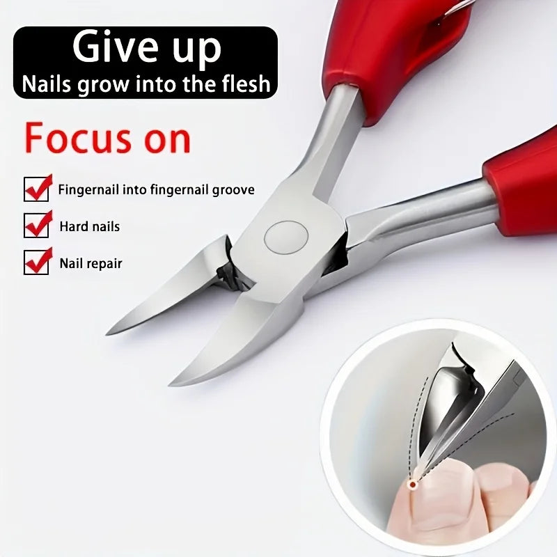 Portable Olecranon Scissors, Professional Nail Clippers, Nail Groove Trimmer for Thick Nails and Growth of Thick Nails, Toe Nail Trimmer_For Nail Scissors with Rubber Handle for Thick Nail or Intraoral Toenail Tools