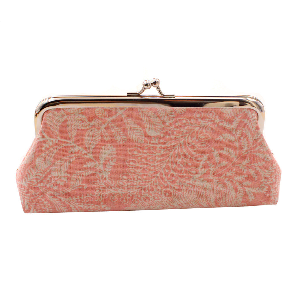 Long Coin Purse Wallet Women Vintage Leaf Print Wallet Card Holders Hasp Creative Clutch Bag Female Lipstick Storage Bag