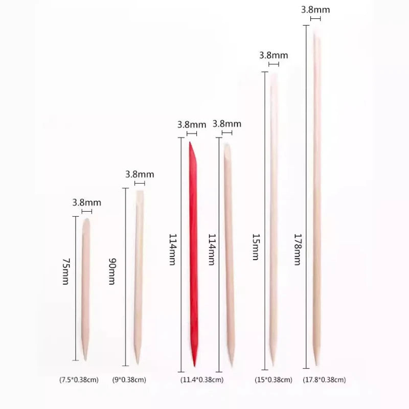 50-300pc/Set for Nail Different Sizes Orange Wood Sticks Cuticle Pusher Cuticle Remove Tool Manicure Pedicure Care nails