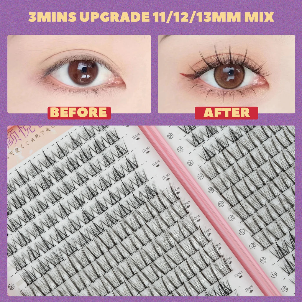 False Eyelashes High-capacity Natural Wispy Cluster Lashes 32 Rows DIY Lash Extension Supplies High Quality Professional Makeup