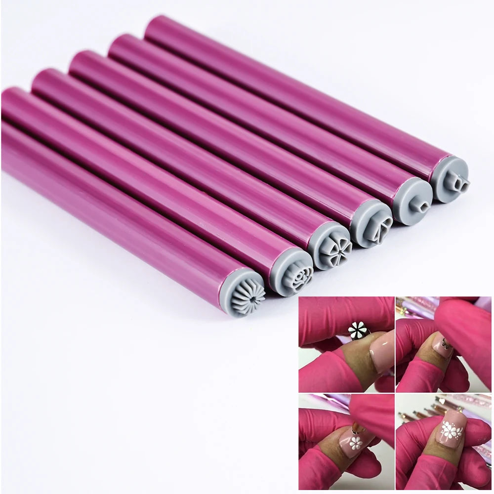4/6/10/20Pcs Nail Art Stamp Pen Set Flower Butterfly Graffiti Nails Stamping Manicure Painting Drawing Templates Dotting Tools *