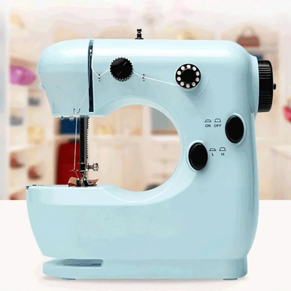 Mini Sewing Machines Portable Electric Household Stitching Sew Fabric Pedal Mini Foot Hand Table Model Sewing Electric Machine