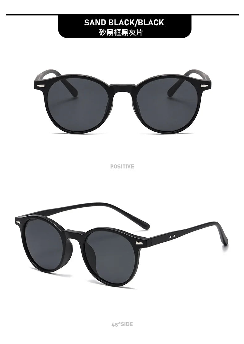 Small-Frame Round Myopia Sunglasses Retro Brand Designer Sun Glasses UV400 Shades Eyewear Men Goggles Diopter 0 To -4.0