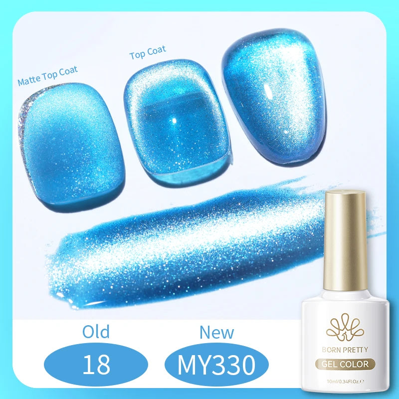 BORN PRETTY 10ml Silver Water Light Cat Magnetic Gel Nail Polish Nail Supplies Vernis Semi Permanent Gel for Fall Winter Nails