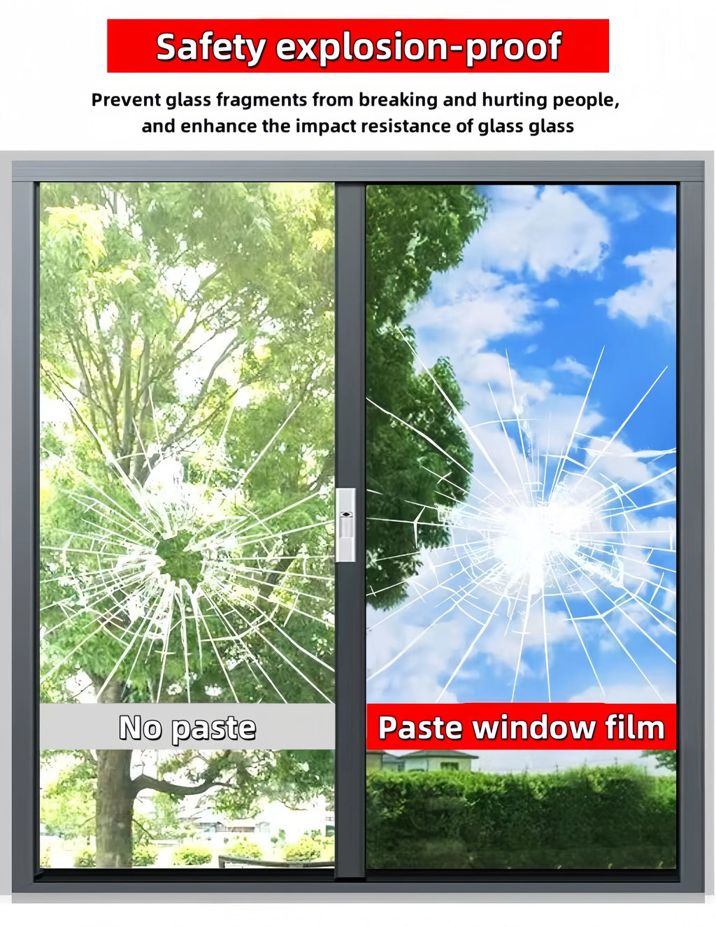 Silver Sun Protection and Heat Insulation Film Glass Sticker, Anti-Peeping, Anti-Light Leakage, Blackout Balcony Sunshade, One-Way Perspective Privacy Window Film