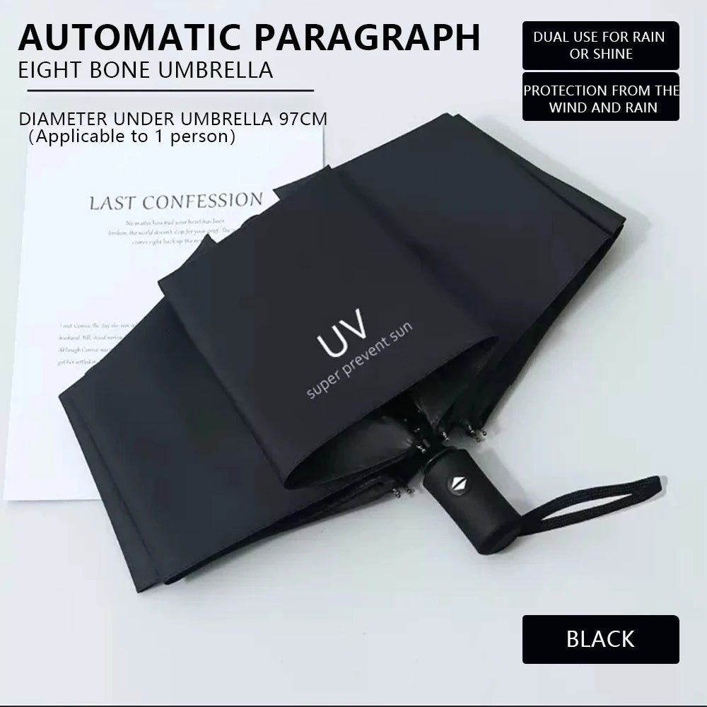 Umbrella Sunscreen Cartoon Sunny Rainy Automatic Folding Student Portable Parasol Shade Accessory Outdoor Gear