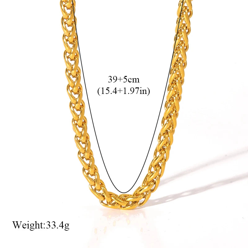 EILIECK 316L Stainless Steel Fashion Snake Pattern Chain Necklace For Women Daily Wear Trendy Neck Chain Waterproof Jewelry Gift